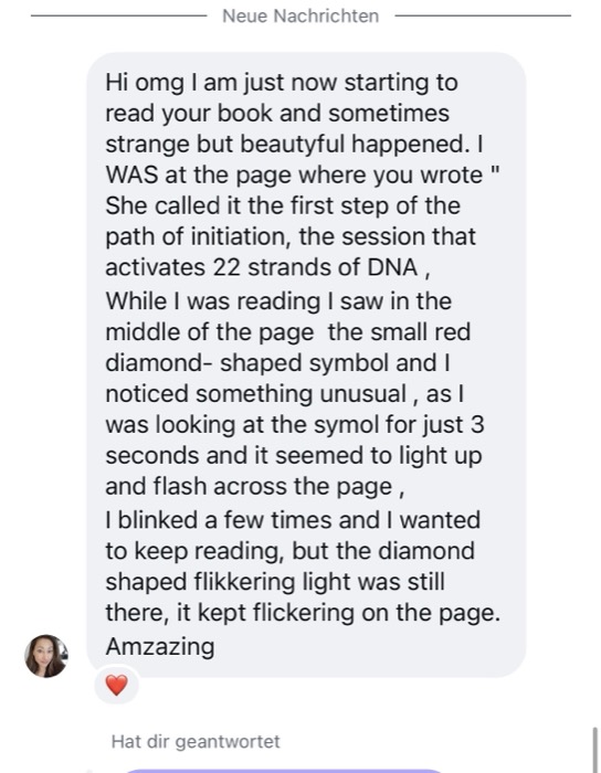 Reader message about a diamond reading experience