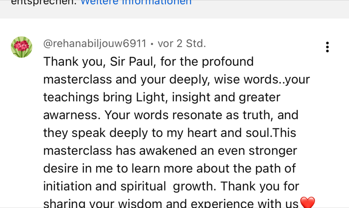 Message from Rehana after the masterclass
